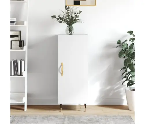 Kumode, Balta, 34,5X34X90 Cm, Inženierijas Koks Vidaxl