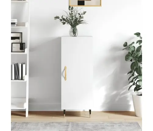 Kumode, Spīdīgi Balta, 34,5X34X90 Cm, Inženierijas Koks Vidaxl