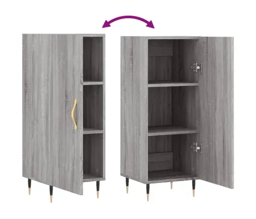 Kumode, Pelēka Ozolkoka, 34,5X34X90 Cm, Inženierijas Koks Vidaxl