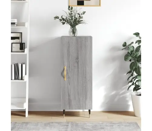 Kumode, Pelēka Ozolkoka, 34,5X34X90 Cm, Inženierijas Koks Vidaxl