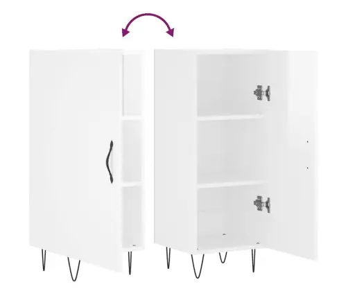 Šoninė Spintelė, Balta, 34,5X34X90cm Apdirbta Mediena, Blizgi