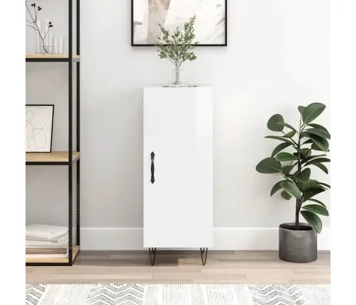 Šoninė Spintelė, Balta, 34,5X34X90cm Apdirbta Mediena, Blizgi