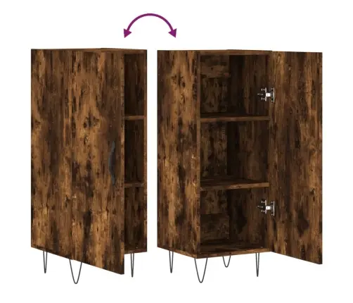 Šoninė Spintelė, Dūminio Ąžuolo, 34,5X34X90cm Apdirbta Mediena