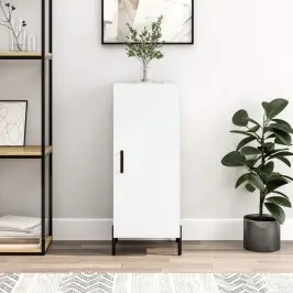 Kumode, Balta, 34,5X34X90 Cm, Inženierijas Koks Vidaxl