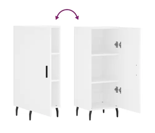 Kumode, Balta, 34,5X34X90 Cm, Inženierijas Koks Vidaxl