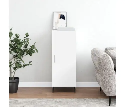 Kumode, Balta, 34,5X34X90 Cm, Inženierijas Koks Vidaxl