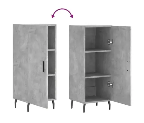 Kumode, Betona Pelēka, 34,5X34X90 Cm, Inženierijas Koks Vidaxl