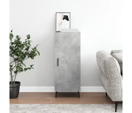 Kumode, Betona Pelēka, 34,5X34X90 Cm, Inženierijas Koks Vidaxl