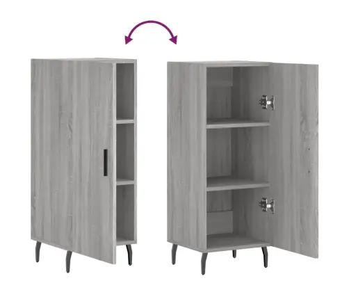 Kumode, Pelēka Ozolkoka, 34,5X34X90 Cm, Inženierijas Koks Vidaxl