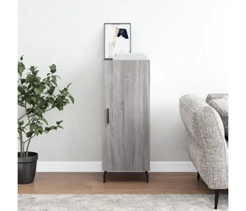 Kumode, Pelēka Ozolkoka, 34,5X34X90 Cm, Inženierijas Koks Vidaxl