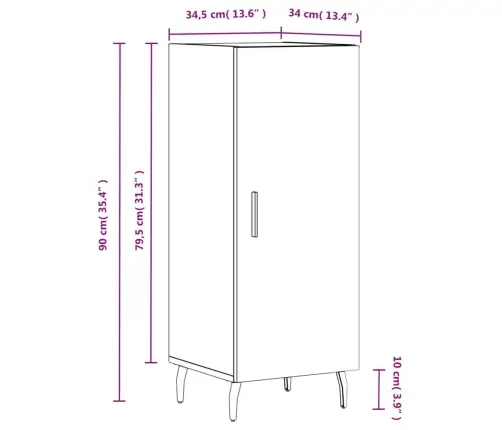 Kumode, Ozolkoka Krāsa, 34,5X34X90 Cm, Inženierijas Koks Vidaxl Kumode, Ozolkoka Krāsa, 34,5X34X90 Cm, Inženierijas Koks Vidaxl