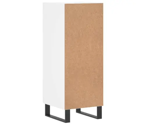 Kumode, Balta, 34,5X34X90 Cm, Inženierijas Koks Vidaxl