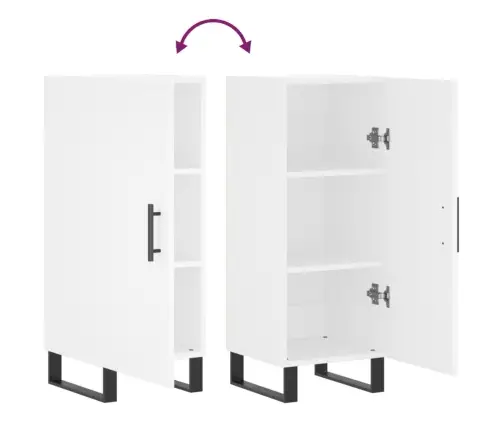 Kumode, Balta, 34,5X34X90 Cm, Inženierijas Koks Vidaxl