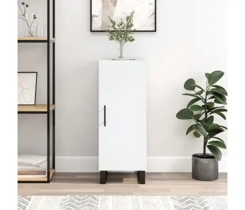 Kumode, Balta, 34,5X34X90 Cm, Inženierijas Koks Vidaxl