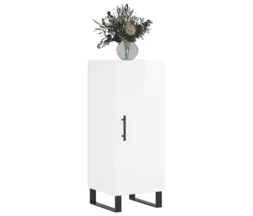 Kumode, Spīdīgi Balta, 34,5X34X90 Cm, Inženierijas Koks Vidaxl