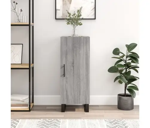 Kumode, Pelēka Ozolkoka, 34,5X34X90 Cm, Inženierijas Koks Vidaxl