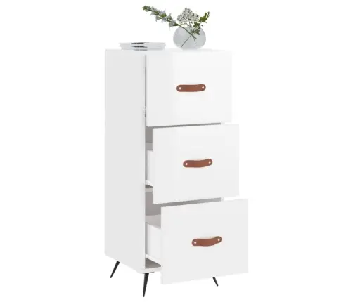 Kumode, Spīdīgi Balta, 34,5X34X90 Cm, Inženierijas Koks Vidaxl