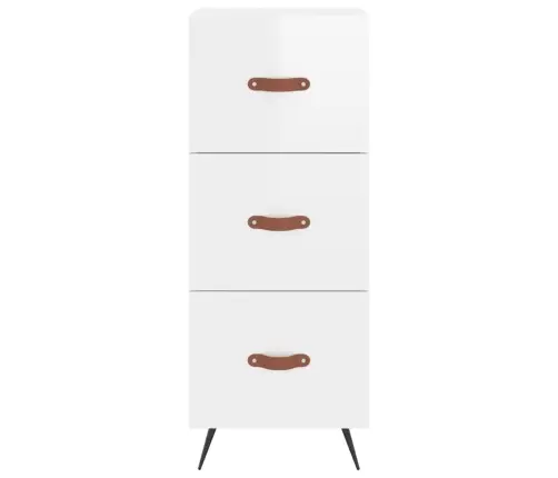 Kumode, Spīdīgi Balta, 34,5X34X90 Cm, Inženierijas Koks Vidaxl