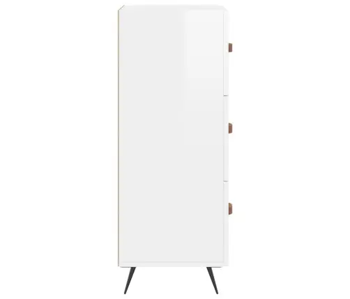 Kumode, Spīdīgi Balta, 34,5X34X90 Cm, Inženierijas Koks Vidaxl