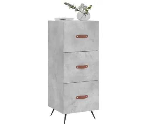 Kumode, Betona Pelēka, 34,5X34X90 Cm, Inženierijas Koks Vidaxl