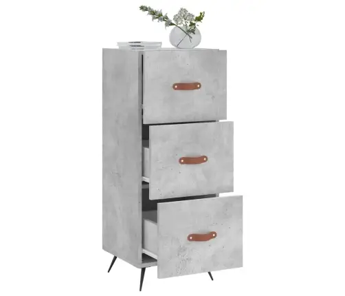 Kumode, Betona Pelēka, 34,5X34X90 Cm, Inženierijas Koks Vidaxl