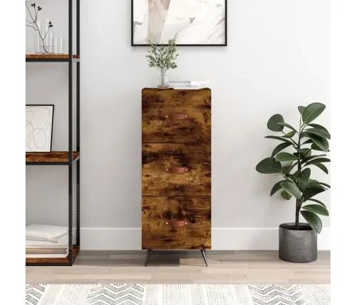 Kumode, Ozolkoka Krāsa, 34,5X34X90 Cm, Inženierijas Koks Vidaxl