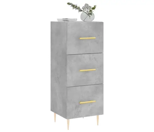 Kumode, Betona Pelēka, 34,5X34X90 Cm, Inženierijas Koks Vidaxl