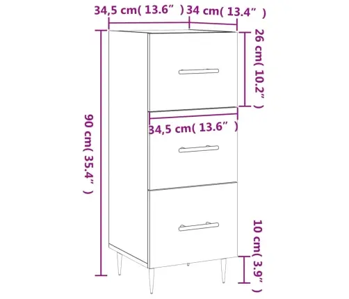 Puhvetkapp, Suitsutatud Tamm, 34,5 X 34 X 90 cm Tehispuit Puhvetkapp, Suitsutatud Tamm, 34,5 X 34 X 90 cm Tehispuit