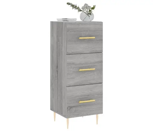 Kumode, Pelēka Ozolkoka, 34,5X34X90 Cm, Inženierijas Koks Vidaxl