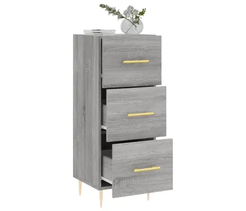 Kumode, Pelēka Ozolkoka, 34,5X34X90 Cm, Inženierijas Koks Vidaxl