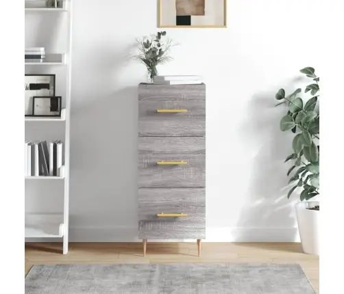 Kumode, Pelēka Ozolkoka, 34,5X34X90 Cm, Inženierijas Koks Vidaxl