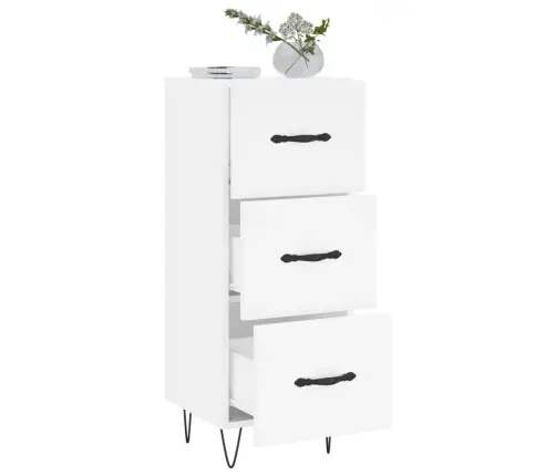 Kumode, Balta, 34,5X34X90 Cm, Inženierijas Koks Vidaxl