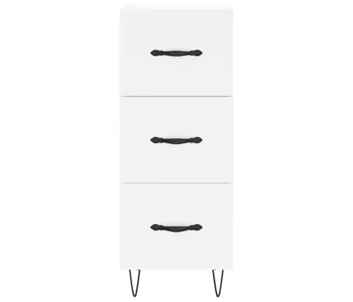 Kumode, Balta, 34,5X34X90 Cm, Inženierijas Koks Vidaxl