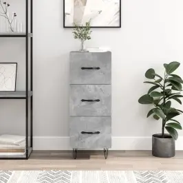 Kumode, Betona Pelēka, 34,5X34X90 Cm, Inženierijas Koks Vidaxl
