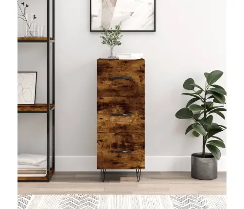 Šoninė Spintelė, Dūminio Ąžuolo, 34,5X34X90cm Apdirbta Mediena