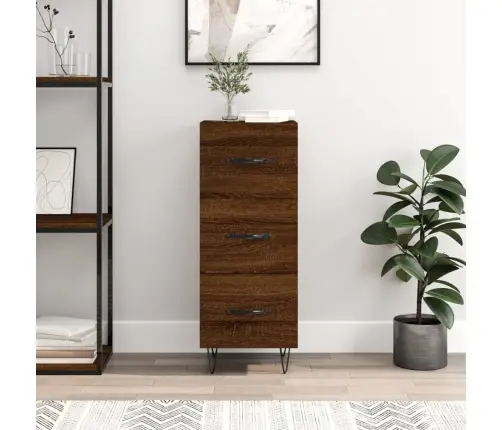 Kumode, Ozolkoka Krāsa, 34,5X34X90 Cm, Inženierijas Koks Vidaxl