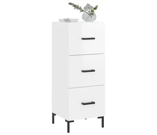 Šoninė Spintelė, Balta, 34,5X34X90cm Apdirbta Mediena, Blizgi