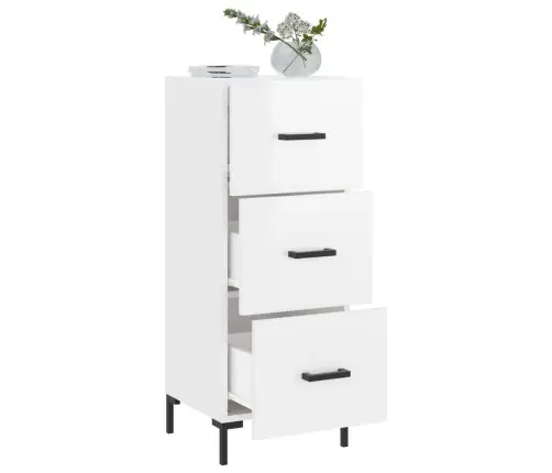 Šoninė Spintelė, Balta, 34,5X34X90cm Apdirbta Mediena, Blizgi