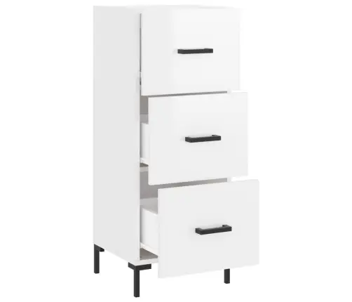 Šoninė Spintelė, Balta, 34,5X34X90cm Apdirbta Mediena, Blizgi