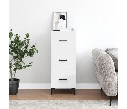 Šoninė Spintelė, Balta, 34,5X34X90cm Apdirbta Mediena, Blizgi