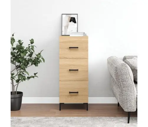 Kumode, Ozolkoka Krāsa, 34,5X34X90 Cm, Inženierijas Koks Vidaxl