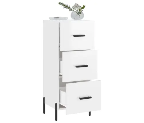 Kumode, Spīdīgi Balta, 34,5X34X90 Cm, Inženierijas Koks Vidaxl