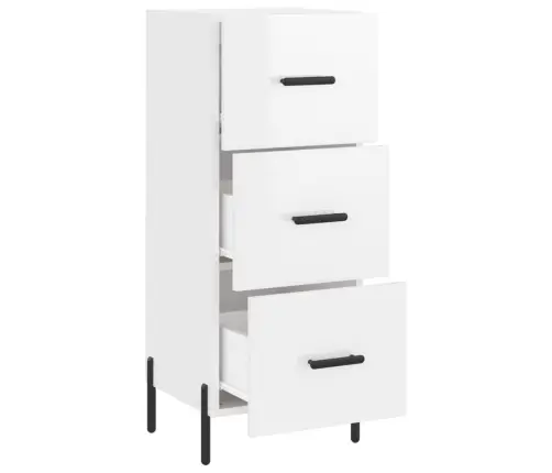 Kumode, Spīdīgi Balta, 34,5X34X90 Cm, Inženierijas Koks Vidaxl