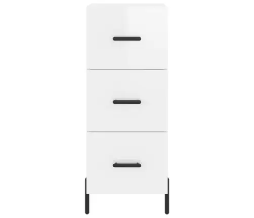 Kumode, Spīdīgi Balta, 34,5X34X90 Cm, Inženierijas Koks Vidaxl