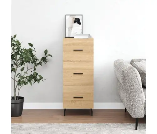 Kumode, Ozolkoka Krāsa, 34,5X34X90 Cm, Inženierijas Koks Vidaxl