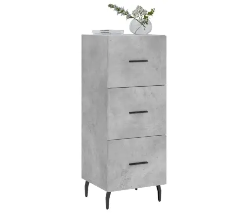 Kumode, Betona Pelēka, 34,5X34X90 Cm, Inženierijas Koks Vidaxl