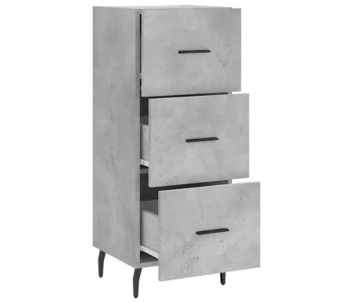 Kumode, Betona Pelēka, 34,5X34X90 Cm, Inženierijas Koks Vidaxl
