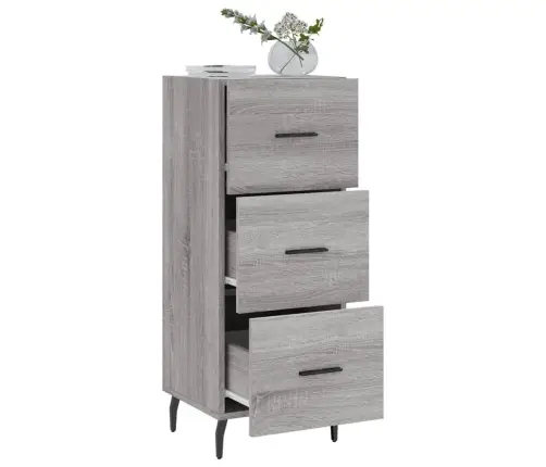 Kumode, Pelēka Ozolkoka, 34,5X34X90 Cm, Inženierijas Koks Vidaxl