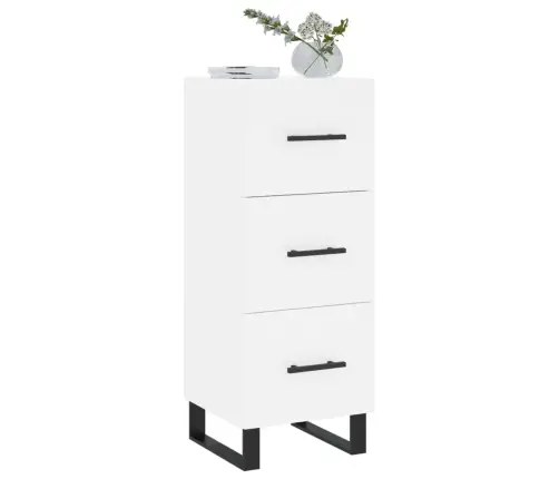 Kumode, Balta, 34,5X34X90 Cm, Inženierijas Koks Vidaxl