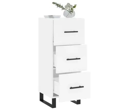 Kumode, Balta, 34,5X34X90 Cm, Inženierijas Koks Vidaxl